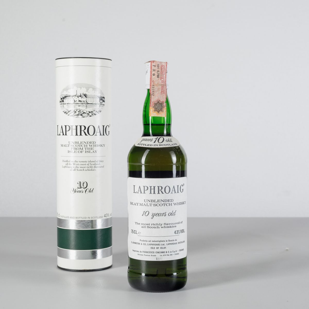 Laphroaig, Unblended Islay Malt Scotch Whisky 10 Years Old