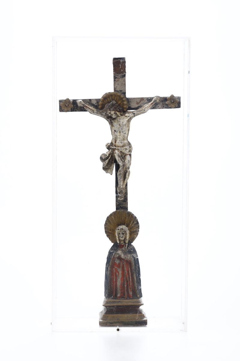 Crocifissione Legno policromo  Scultore d’Oltralpe (Tirolo ?) del XVIII secolo  - Auction From Lombard mansions - Cambi Casa d'Aste