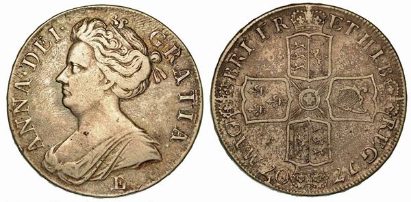 GRAN BRETAGNA. Anne, 1702-1714. AR Crown 1707.