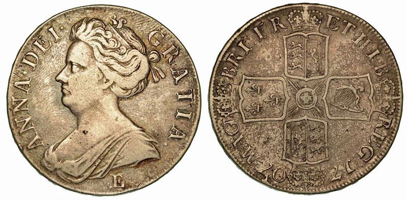 GRAN BRETAGNA. Anne, 1702-1714. AR Crown 1707.  - Auction Numismatics - Cambi Casa d'Aste