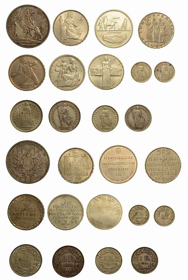 SVIZZERA. Lotto di tredici monete.