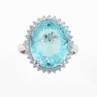 Anello con Tormalina Paraã¬ba di Ct 11.36
