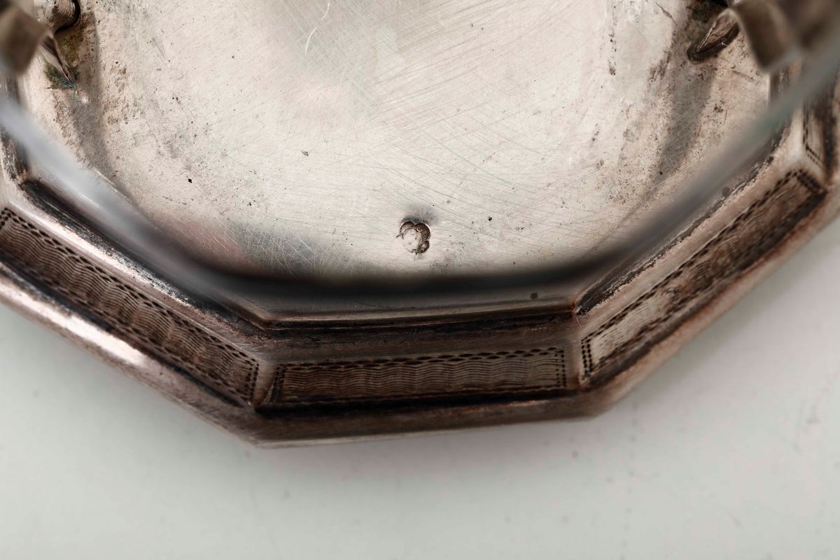 Oliera in Argento e Vetro. Argenteria Austro Ungarica del XIX-XX Secolo (vienna?) Argentiere Gs N...