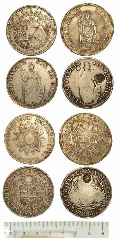 Perù. Lotto di Quattro Monete.
