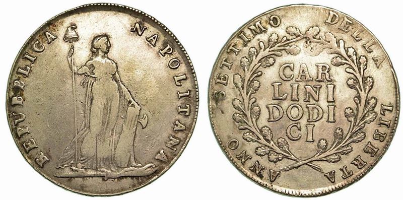 NAPOLI. Repubblica Partenopea, 1799. 12 Carlini.  - Auction Numismatics - Cambi Casa d'Aste