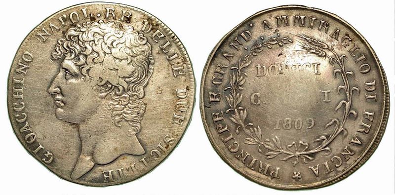 NAPOLI. Gioacchino Murat, 1808-1815. Piastra da 12 Carlini 1809.  - Auction Numismatics - Cambi Casa d'Aste