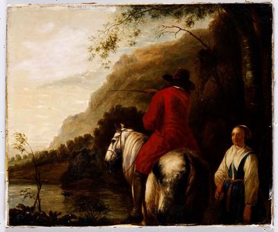 Aelbert Cuyp (1620 - 1691), Ambito di Fanciulla e Uomo a Cavallo