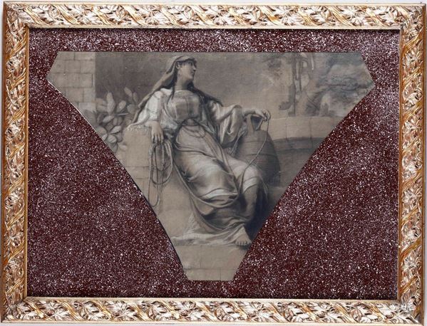 Scuola del XIX secolo Studi di figure femminili per decori architettonici