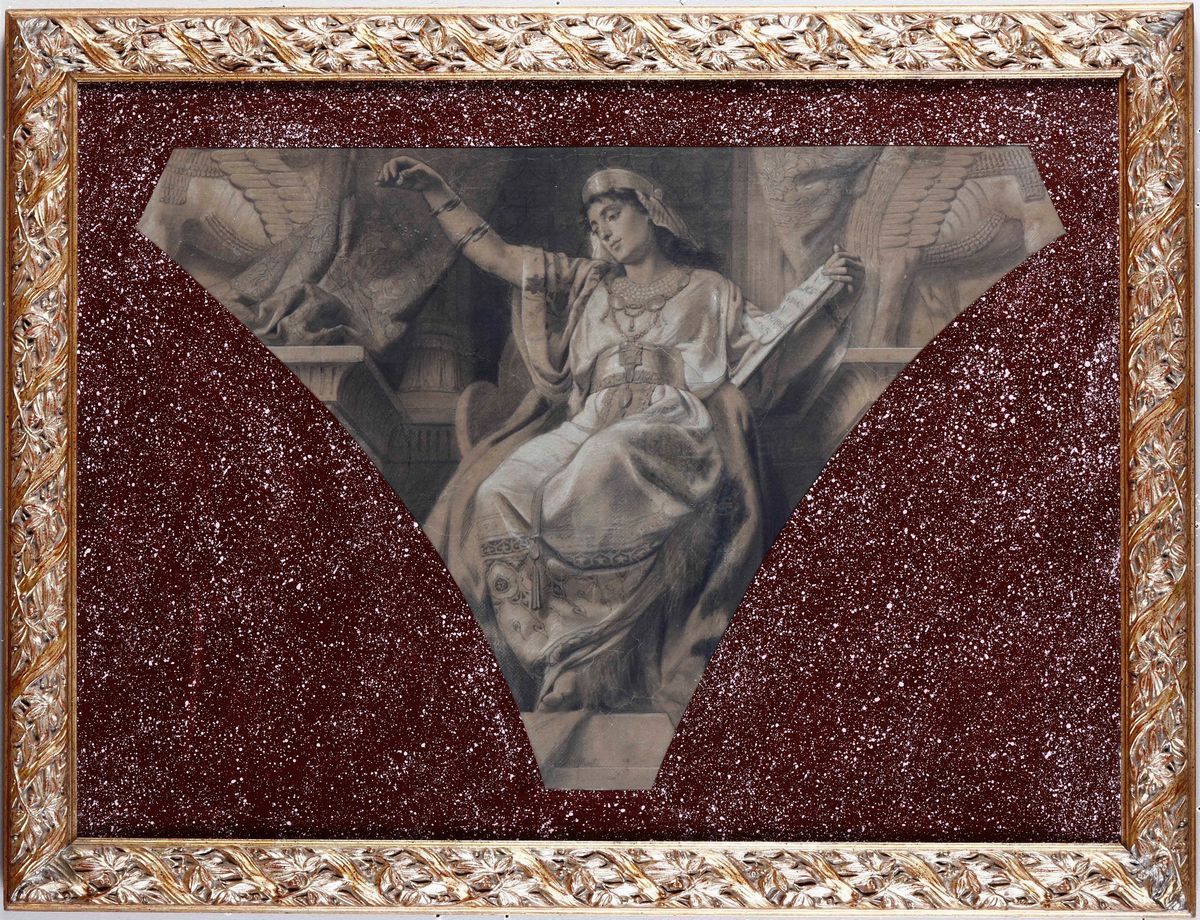 Scuola del XIX Secolo Studi di Figure Femminili per Decori Architettonici
