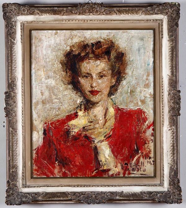 Uberto Pallastrelli (1904-1991) Ritratto di donna Giovanna Frigerio