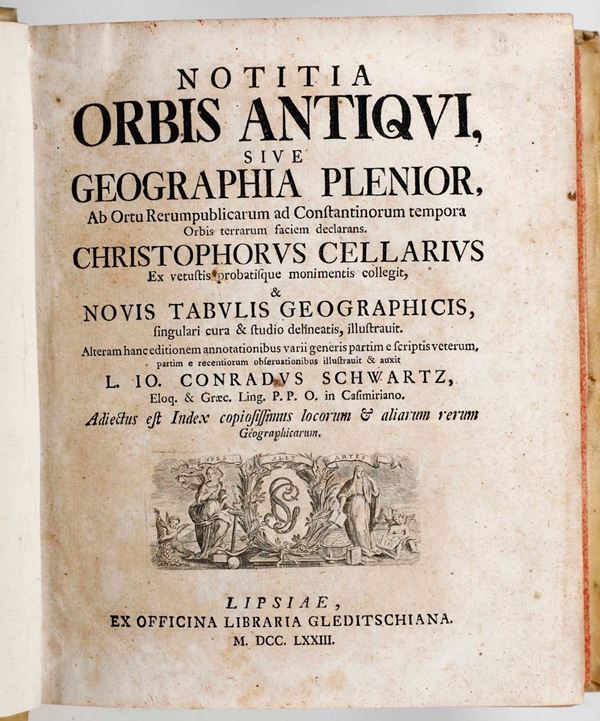 Christoph Cellarius - Cellarius Christoph Notitia orbis antiqui sive geographia plenior...Lipsiae, Ex officina libraria Gleditschiana, 1773. Due volumi.