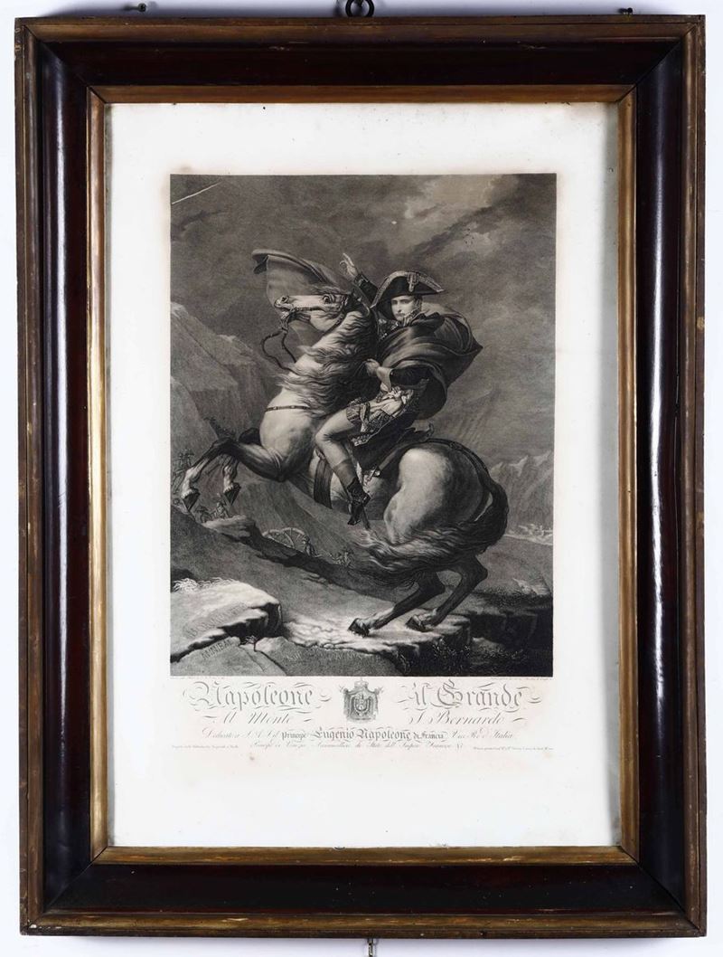 Gilbert Antonio Napoleone il Grande al Monte S. Bernardo, 1809  - Asta Libri Antichi e Rari. Incisioni - Cambi Casa d'Aste