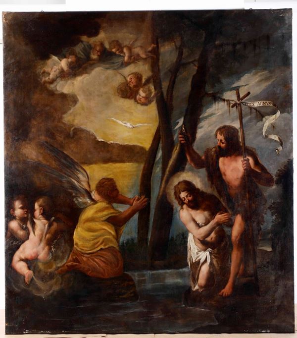 Scuola italiana del XVII secolo Battesimo di Cristo