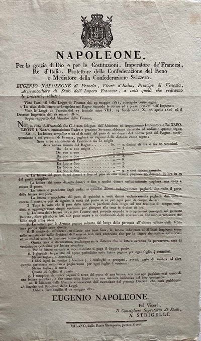 1811, Decreto del 21 Maggio 1811 di Eugenio Napoleone