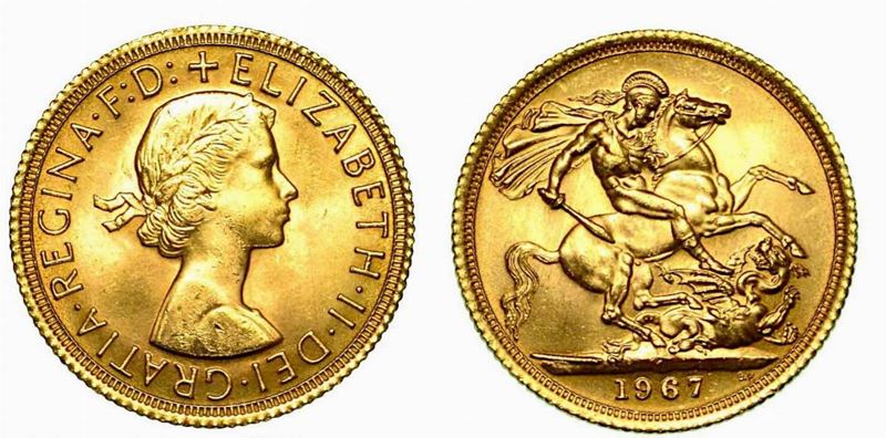 GRAN BRETAGNA. Elizabeth II, dal 1953. Sovereign 1967.  - Auction Numismatics - Cambi Casa d'Aste