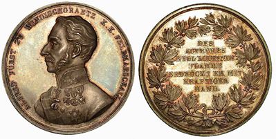 Austria. Francesco Giuseppe I, 1848-1916. Medaglia (1848) per la Soppressione della Rivolta a Vie...