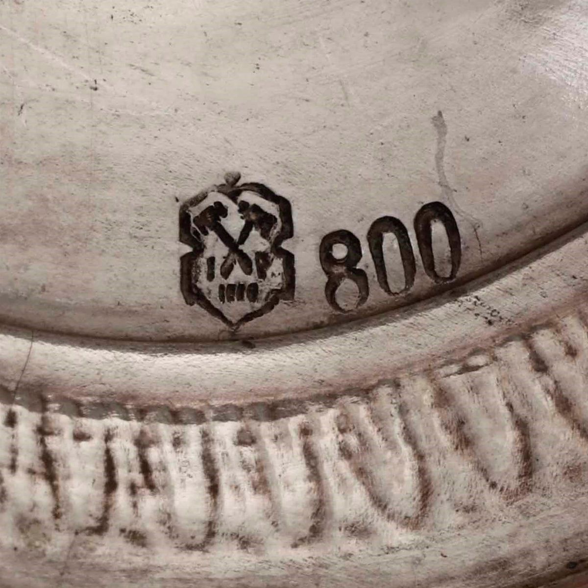 Saliera in Argento. Argenteria Milanese del XX Secolo. Argentiere Ilario Pradella