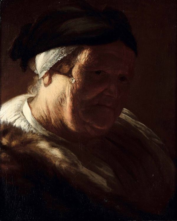 Jan Lievens (Leida 1607 - Amsterdam 1674) Ritratto di anziana