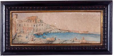 Pittore del XIX-XX Secoloporto Forio di Ischia, 1845