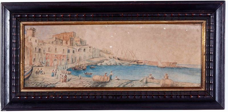Pittore del XIX-XX secolo Porto Forio di Ischia, 1845  - Asta Dipinti del XIX-XX Secolo | Cambi Time - Cambi Casa d'Aste