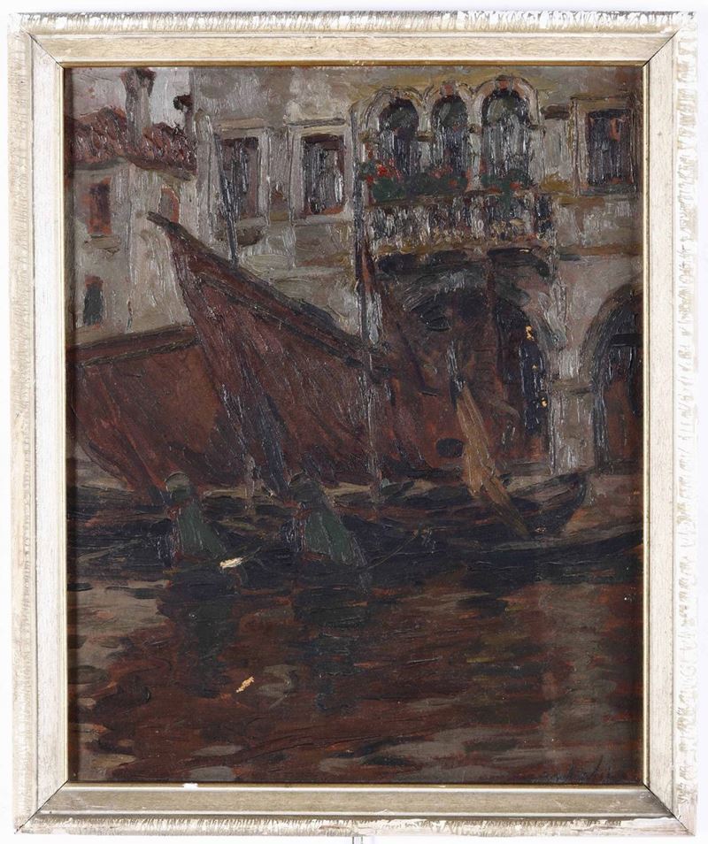 Pittore del XIX-XX secolo Canale di Venezia  - Auction 19th-20th century paintings - Cambi Casa d'Aste