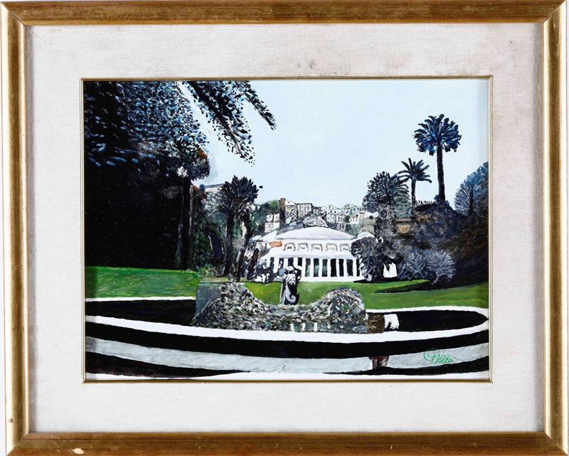Pittore del XX secolo Villa Pignatelli Napoli  - Asta Dipinti del XIX-XX Secolo | Cambi Time - Cambi Casa d'Aste