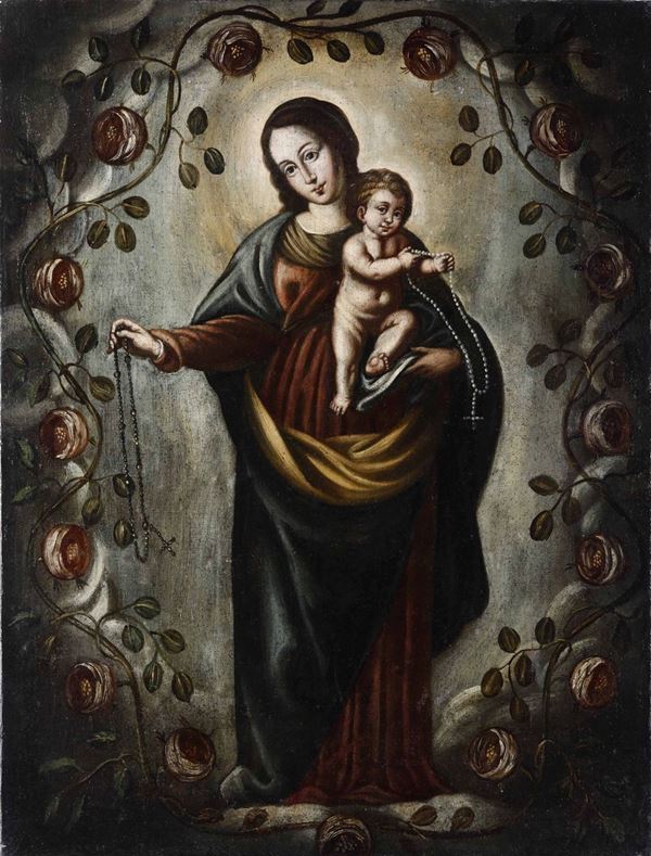 Scuola italiana del XVIII secolo Madonna del Rosario