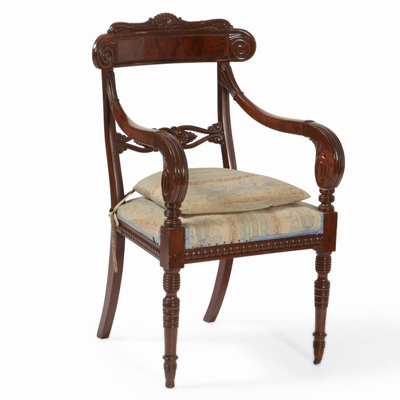 Poltroncina Carlo X in legno intagliato  - Auction Antiques | Time Auction - Cambi Casa d'Aste