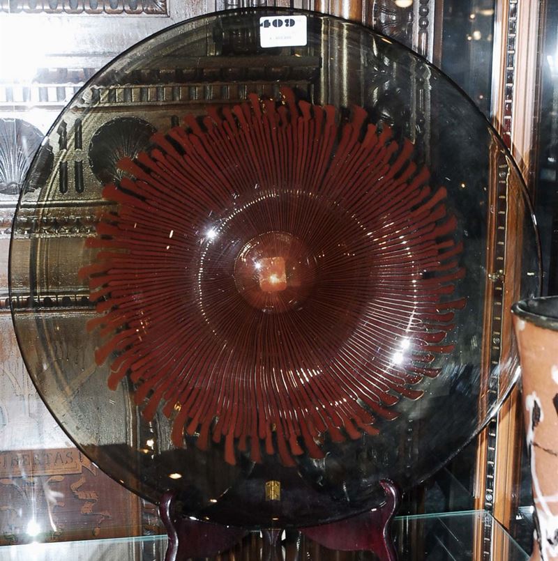 Ludovico Diaz de Santillana - Venini - Murano Piatto in vetro Canette  - Auction OnLine Auction 2-2013 - Cambi Casa d'Aste