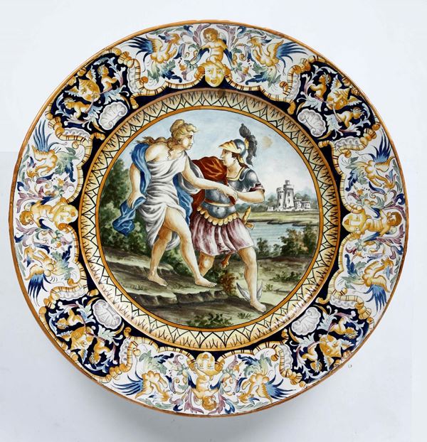 Coppia di grandi piatti. Gualdo Tadino, Manifattura I.C.A.P., primo terzo del XX secolo