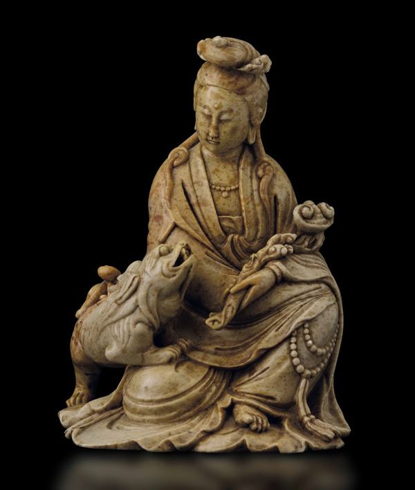 A soapstone group, China, Qing Dynasty