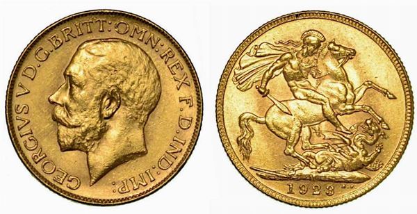 GRAN BRETAGNA. George V, 1910-1936. Sovereign 1923, zecca di Melbourne.