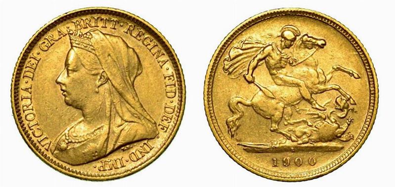 GRAN BRETAGNA. Victoria, 1837-1901. 1/2 Sovereign 1900, zecca di Sydney.  - Asta Numismatica - Cambi Casa d'Aste