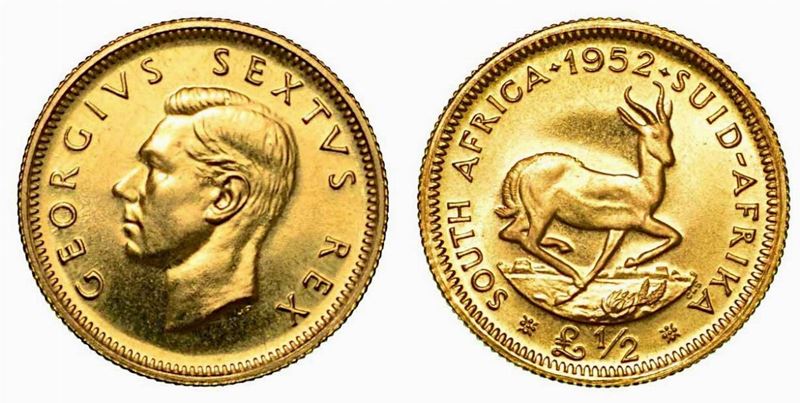 GRAN BRETAGNA. George VI, 1936-1952. 1/2 Sovereign 1952 (Sudafrica-Commonwealth).  - Auction Numismatics - Cambi Casa d'Aste