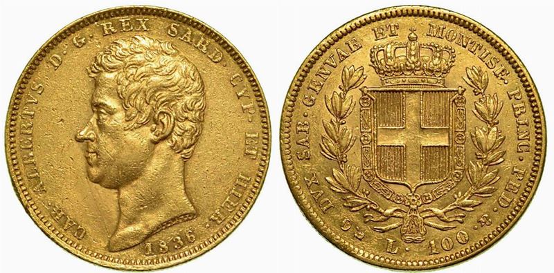 REGNO DI SARDEGNA. Carlo Alberto di Savoia, 1831-1849. 100 Lire 1836, zecca di Genova.  - Auction Numismatics - Cambi Casa d'Aste