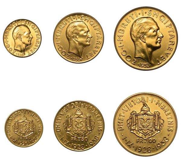 ALBANIA. Lotto di tre monete d'oro (titolo 900).
