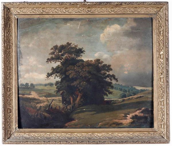 Anonimo, XIX secolo Paesaggio con boschetto