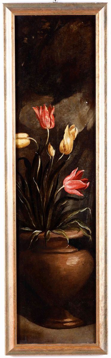 Scuola del XVIII secolo Natura morta con vaso di fiori  - olio su tela - Auction Old Masters - I - Cambi Casa d'Aste