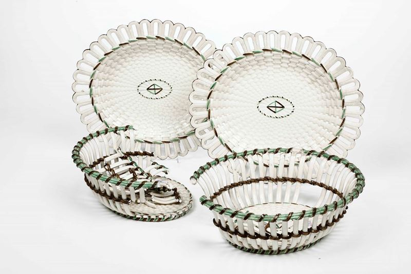 Coppia di cestini in terraglia Wedgewood, XIX secolo   - Auction Majolica, Porcelain and Glass | Cambi Time - Cambi Casa d'Aste