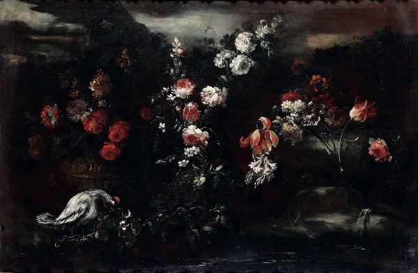 Margherita Caffi (Cremona 1650- Milano 1710) Nature morte con vasi di fiori