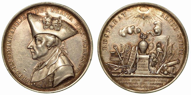 GERMANIA - PRUSSIA. Federico III, 1740-1786. Medaglia in argento 1786.  - Asta Numismatica - Cambi Casa d'Aste