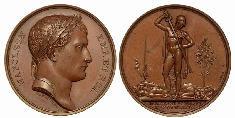 BATTAGLIA DI FRIEDLAND. Medaglia in bronzo 1807.  - Auction Numismatics - Cambi Casa d'Aste