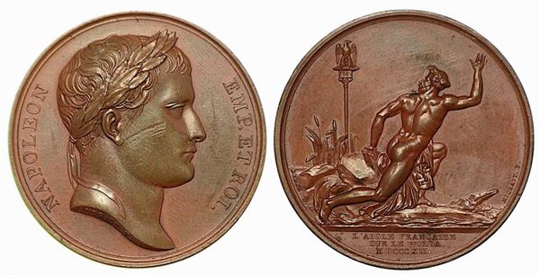 AQUILA FRANCESE SUL VOLGA. Medaglia in bronzo 1812.