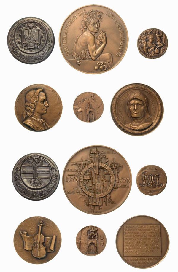 BERGAMO. Lotto di sei medaglie in bronzo del Circolo Numismatico di Bergamo.