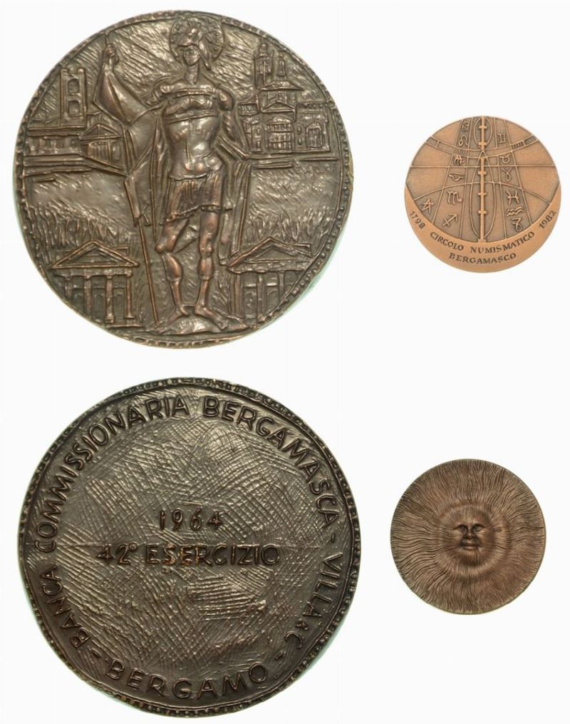BERGAMO. Lotto di due medaglie in bronzo.  - Auction Numismatics - Cambi Casa d'Aste