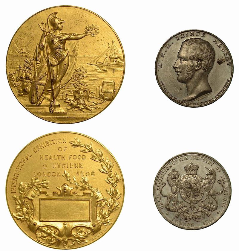GRAN BRETAGNA. Lotto di due medaglie (una in bronzo dorato e una in metallo bianco).  - Asta Numismatica - Cambi Casa d'Aste
