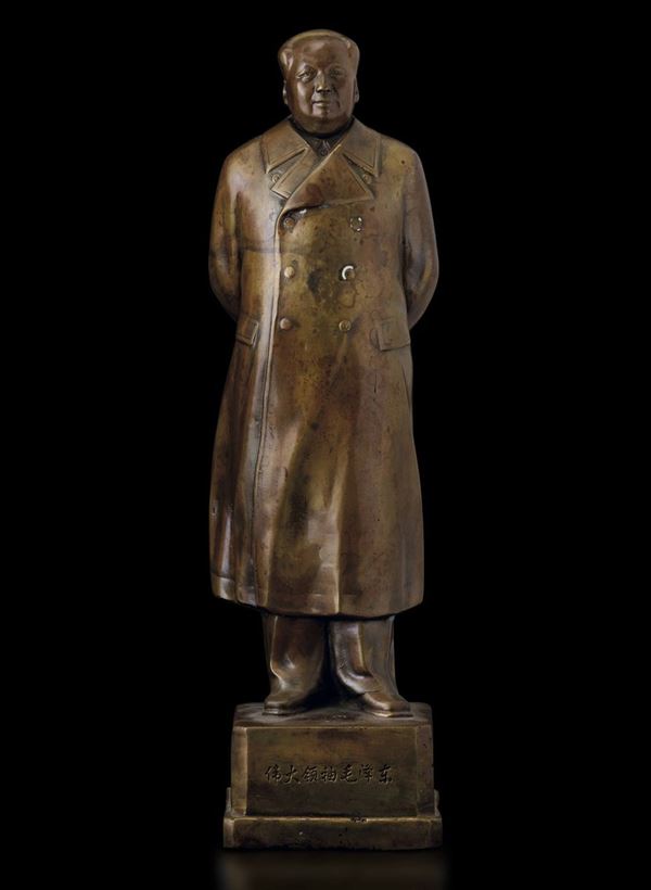 Figura di Mao Tse Tong in bronzo, Cina, XX secolo