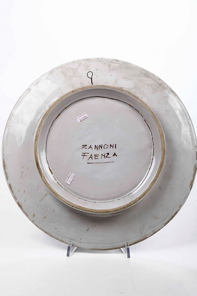 Grande Piatto Faenza, Uberto Zannoni (1926-2012), Metà del XX Secolo Circa
