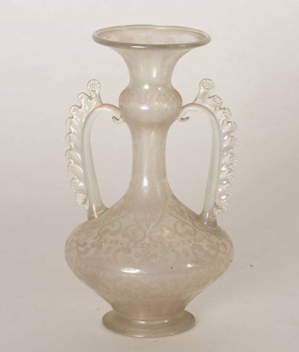 Vaso in vetro di Murano. XIX secolo
