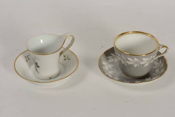 Due tazze con piattino. Berlino, XIX e XX secolo